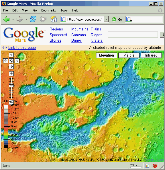 Google Mars elevation