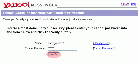 Yahoo Mail Confirmation