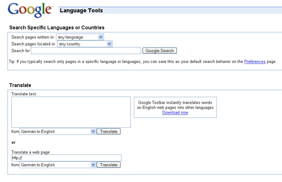 Google Language Tools Service